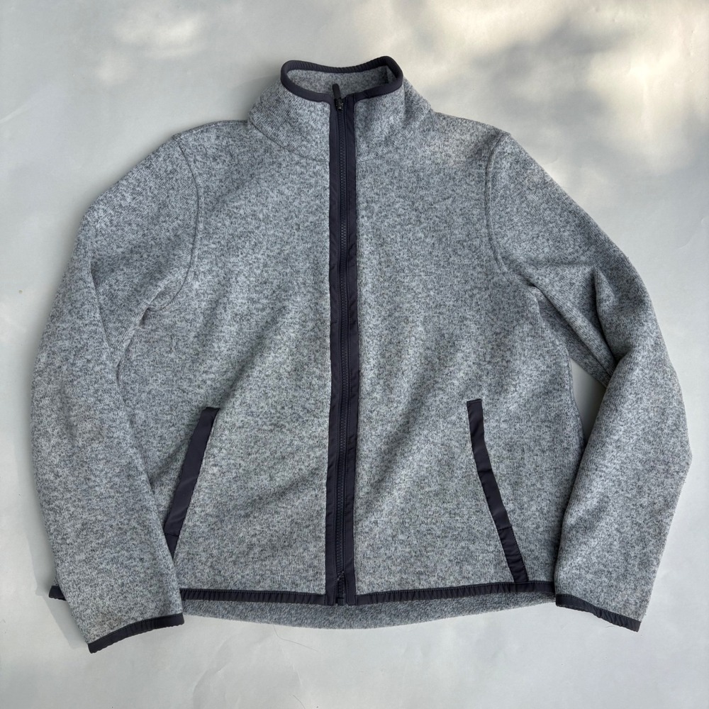Lululemon Athletica Gray Sweater Fleece Full Zip Jacket Size 12 Heathered Gray